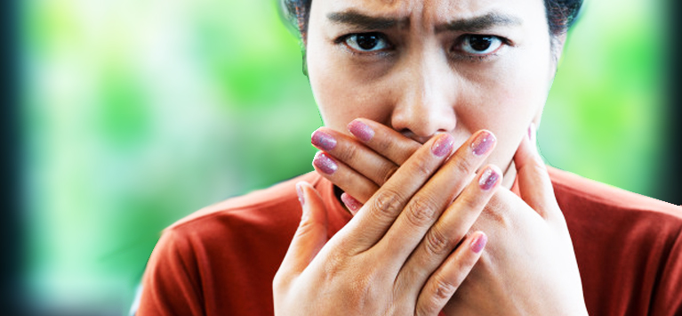 women with bad breath